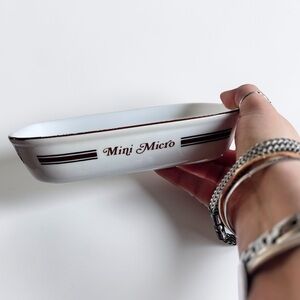 Vintage Mini Micro Microwave Dish for Small Meals; Retro Milk Glass Baker